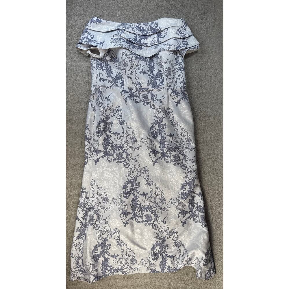 Jade Couture by Jasmine Formal Dress Full‎ Length Gown Off the Should Blue Sz 20